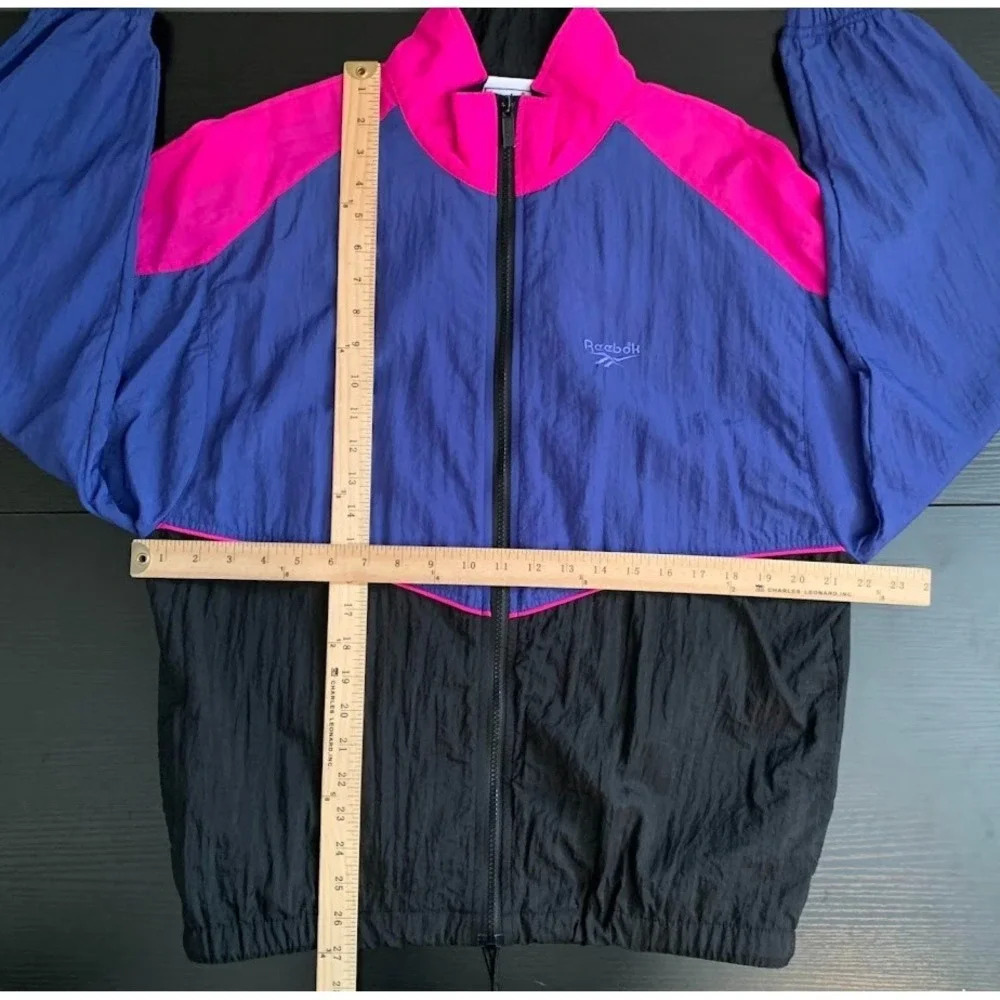 Vintage Reebok Retro Windbreaker Nylon Tracksuit 90s Colorblock Women's Medium‎